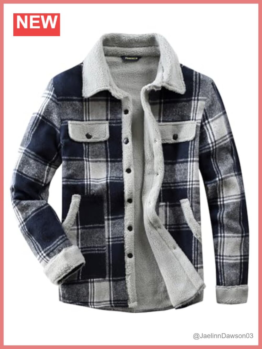 Sherpa Lined Plaid Flannel Shirt Jacket Snap Button Winter Coat Women